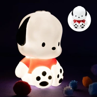 Imagen de Blue Sky Studios Luz de personaje Hello Kitty, lámpara controlada por tacto para dormitorio niñas, bonita decoración escritorio kawaii, regalo mercancía coleccionable, Pochacco