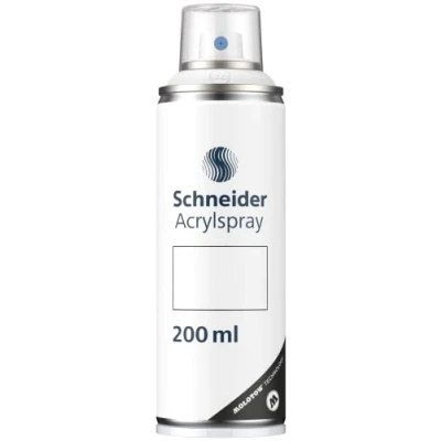 Imagen de Schneider Paint It 030 Supreme DIY Pintura acrílica en aerosol (alta cobertura, resistente a los rayos UV, 200 ml, spray acrílico, para casi todas las superficies), color blanco mate