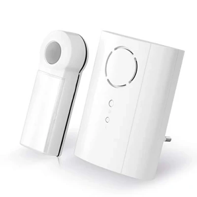 Imagen de conecto Juego de Timbre inalámbrico, botón y Timbre, Alcance 75 Metros, 36 Tonos Llamada, Alimentado, Blanco