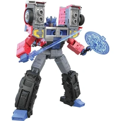 Imagen de Transformers Juguetes Generations Legacy Series Clase líder Figura G2 Universe Laser Optimus Prime 17,5 cm Edad: 8+