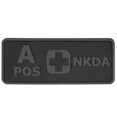 Imagen de APOS Blood Type NKDA ACU Subdued Tactical No Drugs Allergies PVC Rubber 3D Fastener Patch