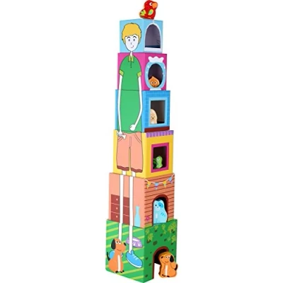 Imagen de Legler Cubos para apilar con figuras de madera (10044) , color/modelo surtido