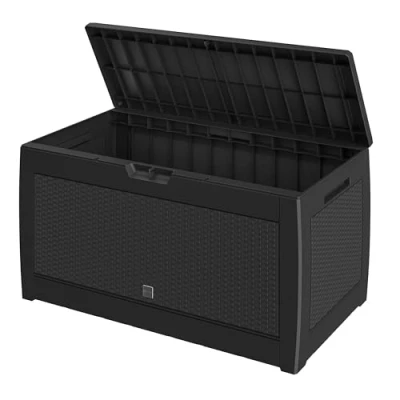 Imagen de CASARIA® Arcón Jardín Exterior Baúl Almacenaje 310L con 4 Ruedas Asas Resistente Intemperie Rayos UV Caja Cojines 119x48x60cm Antracita