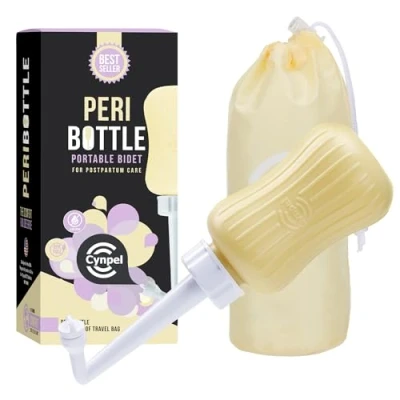 Imagen de Cynpel Bidet portatil para postparto Bidé portátil de 350 ml Mujeres Bide maternidad Botella lavado perineal posparto Amarillo