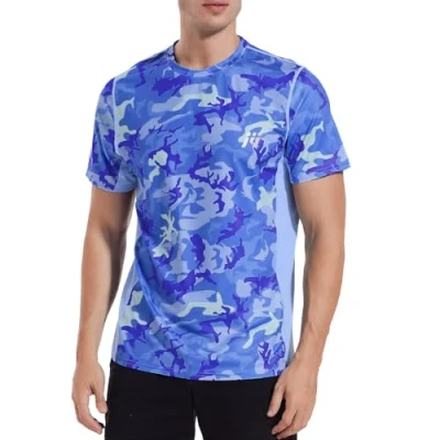 Imagen de MEETWEE Rash Guard Hombre, Camisa Manga Corta Camiseta UV Camisetas Deporte Técnicas Deportiva T Shirt de Protección Solar UPF50+ para fútbol Atletismo Correr o Montañismo Surf