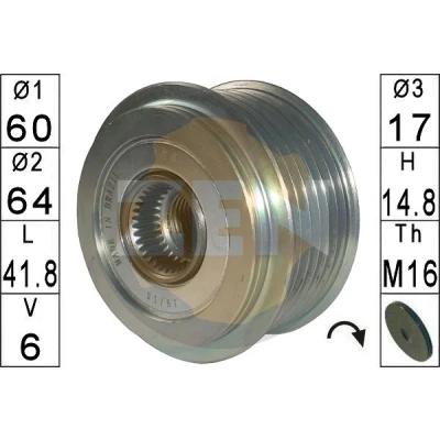 Imagen de ERA ZN5626 Rueda Libre Alternador OPEL: Astra J Hatchback, Sports Tourer, CHEVROLET: Trax
