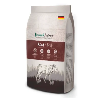 Imagen de Venandi Animal Comida Seca Premium para Gatos Ternera, 1 Pack (1 x 6,5kg), sin Cereales con Mucha Carne Fresca