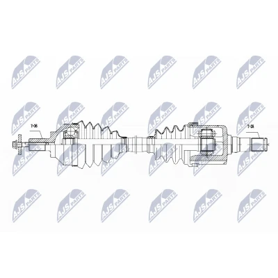 Imagen de NTY NPW VV 111 Árbol de Transmisión Eje delantero, izquierda 570 automática FORD: Focus 2, C Max, VOLVO: V50, S40 II