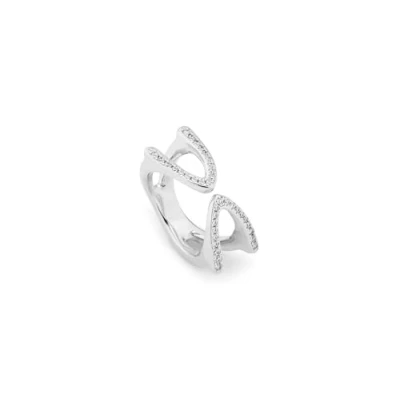 Imagen de UNOde50 Anillo bañado en plata de ley abierto con topacios