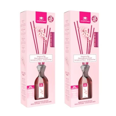 Imagen de CRISTALINAS Pack 2 Ambientador Mikado 100% Puro Larga Duración 12 Semanas 2x90ml 0% Alcohol (Cerezo en Flor, 90ml)