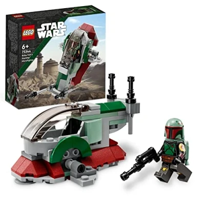 Imagen de LEGO Star Wars Microfighter: Nave Estelar de Boba Fett, Juguete Construcción, The Mandalorian, Vehículo con Lanzamisiles y Alas Ajustables 75344