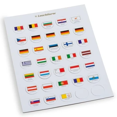 Imagen de Leuchtturm 333463 Fichas de bandera cartón, adecuado para Caps 26
