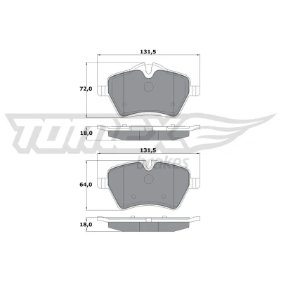 Imagen de TOMEX brakes TX 16 04 Juego de pastillas freno Eje delantero preparado para indicador desgaste MINI: Hatchback, Countryman, Cabrio