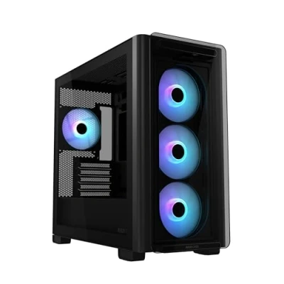 Imagen de ASUS A23 Plus Chasis PC Micro ATX (4 Ventiladores ARGB preinstalados, Compatible con disipador CPU de 165 mm, radiadores 360 gráfica 380 PSU ATX, gestión Cables 33 mm), Negro