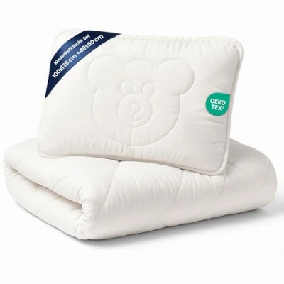 Imagen de Totsy Baby Edredón Cuna 100x135 cm Ropa de sabanas Infantiles Juego da Cama Oso Pattern Almohada Bebe 40x60