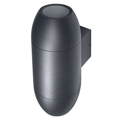 Imagen de LEDVANCE LED Wandleuchte für 2x GU10 Leuchtmittel, Design Leuchte Aussen in Kanonenoptik, 2 seitige indirekte Beleuchtung, aus hochwertigem Aluminium dunkelgrau, ENDURA CANNON Wall UpDown