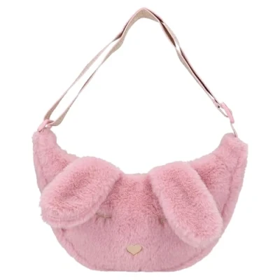 Imagen de Depesche 12866 Princess Mimi Bunny Ballet bandolera pequeña en rosa, con peluche, orejas y cara de conejita, bolso ajustable