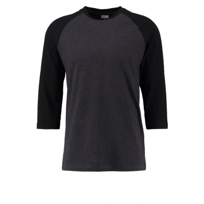 Imagen de Urban Classics Contrast 3/4 Sleeve Raglan Camiseta de manga larga charcoal/black, Hombre, Talla: XL, Charcoal/black