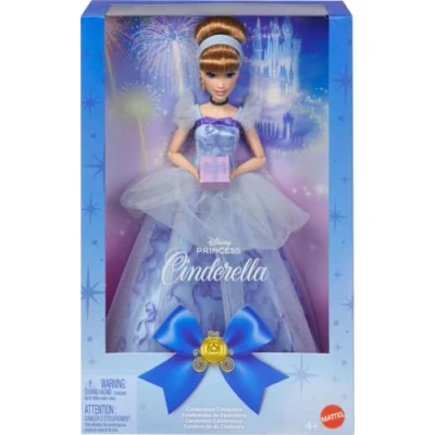 Imagen de Mattel Disney Princesas Cenicienta Muñeca coleccionable con temática de cumpleaños inspirada en la película Disney, regalos para ocasiones especiales niños, niñas y coleccionistas, JCR78