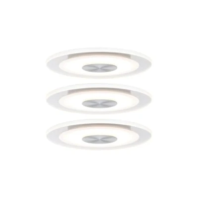 Imagen de Paulmann 92907 luminaria empotrable LED Whirl foco redondo 3x 4.9 W, en el techo, aluminio satinado, lámpara empotrable, regulable, techo