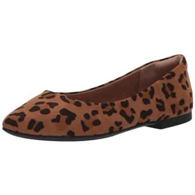 Imagen de Amazon Essentials Bailarinas con Puntera en Pico Mujer, Marrón Leopardo, 46 EU