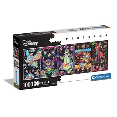 Imagen de Clementoni Puzzle 1000 Piezas panorámico Disney, Personajes Disney clásico, Adulto (39659), Multicolor, M