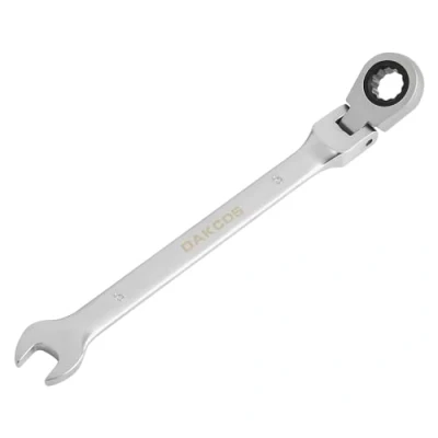 Imagen de DAKCOS Llave combinada flexible fija con carraca 6mm de trinquete articulada, Cr V