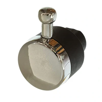 Imagen de Paxanpax PCK1202 Pomo de control placa calefactora negra y cromada, compatible con Rangemaster Leisure 6000, 7000, 8000 Series