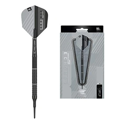 Imagen de Target Darts Juego de Dardos Echo 11 18G 90% tungsteno con Punta Suave, Unisex, Negro y Gris, 18 g