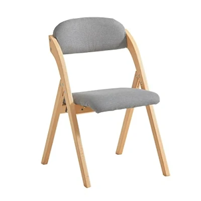 Imagen de SoBuy Silla Plegable de Madera con Asiento y Respaldo Tapizado Sillón para Cocina, Oficina 47 x 57 79 cm FST92 N ES