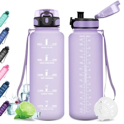 Imagen de KollyKolla Botella de Agua 1.5 litros, Deporte, Cantimplora Prueba Fugas, Reutilizable, Gimnasio, sin BPA, Garrafa para Adulto, Colegio, Camping, Oficina, Gym