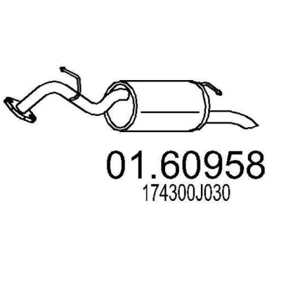 Imagen de MTS 01.60958 Silenciador trasero 860 TOYOTA: Yaris II Hatchback
