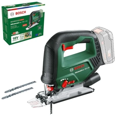 Imagen de Bosch Home and Gardensierra de calar con batería AdvancedSaw 18V 140 (función péndulo; motor Brushless; profundidad corte en madera/acero/alu:140 mm/10 mm/20 mm; 3 hojas; 18V; y cargador 2,0 Ah)