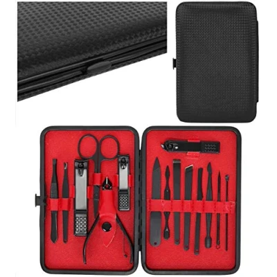 Imagen de Manicure Pedicure Set Nail Clippers Professional Grooming Kit, Tools with Luxurious Travel Case Pushers and Tidy 8869