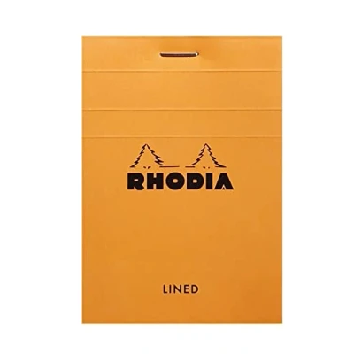 Imagen de RHODIA 11600C Bloc de Notas Grapado N11 A7 80 Hojas con rayado Separables Papel Clairefontaine Blanco g/m² Naranja