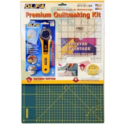 Imagen de Olfa Rty St/Cg Kit de Remiendo con Cuchilla Giratoria, Regla y Estera Corte