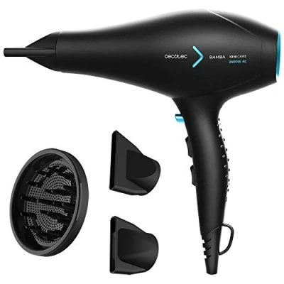 Imagen de Cecotec Secador de pelo iónico Bamba IoniCare 5350 Powershine Ice. 2600 W, Ion real, Dos Boquillas precisión, Difusor máximo volumen, Ajuste temperatura y velocidad