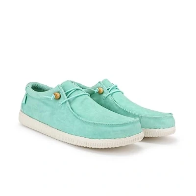 Imagen de WALK IN PITAS WP150 WALLABI Washed Mocasines de Hombre Naúticos Casual Zapatillas Verano Zapatos Casuales y Cómodos para Verde Claro 38