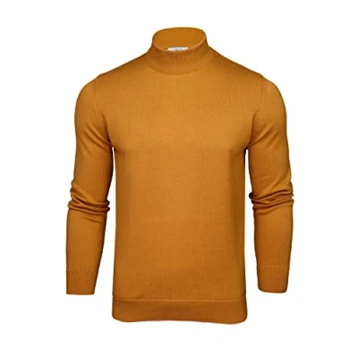 Imagen de Xact Jersey de algodón con cuello alto para hombre, Mostaza, XL