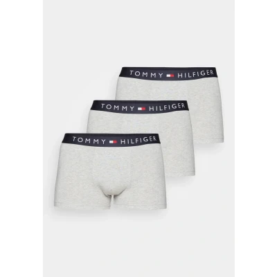 Imagen de Tommy Hilfiger Pack de 3 Calzoncillos Bóxer para Hombre Algodón Elástico, Gris (Grey Htr/Grey Htr), XL