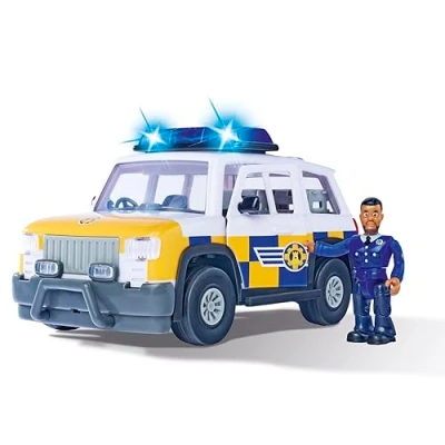 Imagen de Simba Sam le Bomber 4x4 Police Vehículo 19 cm + Figura articulada Funciones de Sonido 109252578038, Color Blanco