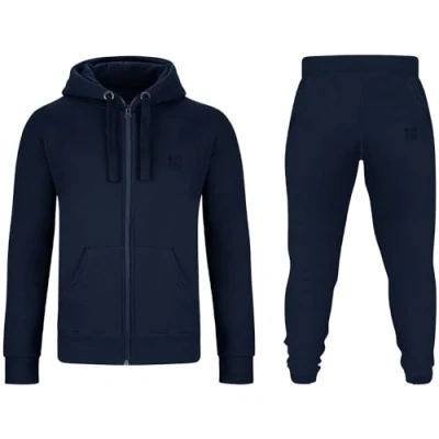 Imagen de Gennadi Hoppe Chándal para hombre Regula la humedad, suave y transpirable, traje deportivo cálido hombre, perfecto deportes actividades de ocio, azul (navy), XXL