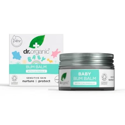 Imagen de Bálsamo para el Culete del Bebé con Caléndula Dr Organic, Crema la Dermatitis Pañal, Sensible, Lanolina, Probado Dermatológicamente, Sin Parabenos ni SLS, Orgánico Certificado, 50ml