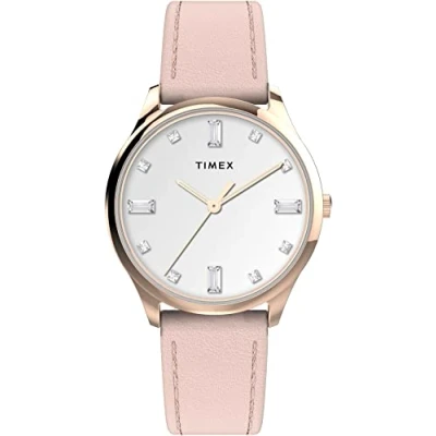 Imagen de Reloj Timex Main Street para mujer 32mm con correa de cuero TW2V76600