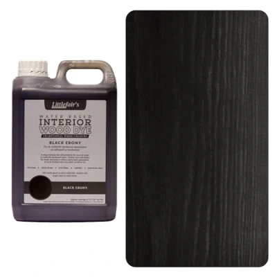Imagen de Littlefair&#039;s Tinte para Madera 5ltr Acabado Premium, Fácil de Usar y Limpiar Basado en Agua, Seguro Ecológico Disponible Muchos Colores Color: Negro ébano