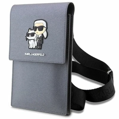 Imagen de Karl LAGERFELD KLWBSAKCPMG Saffiano &amp; Choupette Bolsa de transporte (1 unidad), color plateado, plata