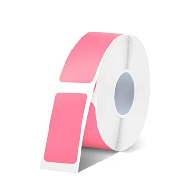 Imagen de SUPVAN E10/E16 Etiquetas Adhesivas，14 mm*30 mm, 220 Uds/Rollo Térmicas Impermeables (Rosa)
