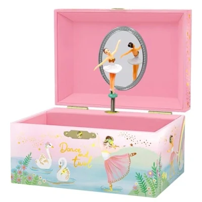 Imagen de Giggle &amp; Honey Joyero Musical de Bailarina para Niñas Caja Música Infantil con Giratoria, Regalo Cumpleaños Ballet Niñas, 15,2 x 11,8 8,9 cm Edades 3 10, Rosa