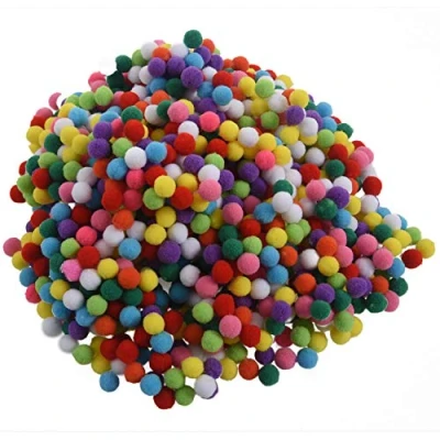Imagen de Eighosee 1000 pompones suaves y esponjosos de 10 mm colores mixtos para manualidades infantiles