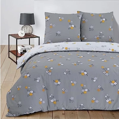 Imagen de Vision Leyla Juego de funda nórdica reversible (260 x 240 cm, 2 fundas almohada surtidas, 65 100% algodón)